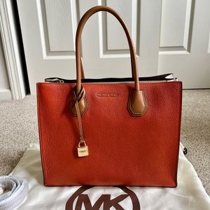 Michael kors orange leather bag, satchel, colorblock, nude bags, brand new